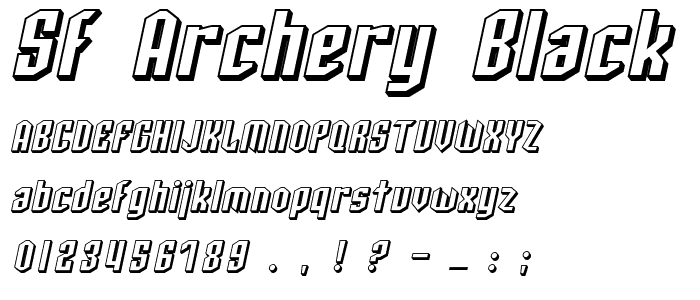 SF Archery Black Shaded Oblique font
